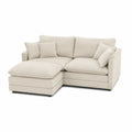 Divano ad angolo in tessuto beige con chaise longue