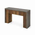 Consolle Rettangolare 120x40x75 cm in Legno Truciolato Marrone/Grigio