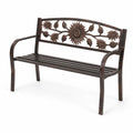 Panca in metallo bronzo con decorazione floreale