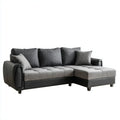 Corner Sofa Set Fabric Upholstery 210x150x85 cm - Dark Gray/Black - Modern Design