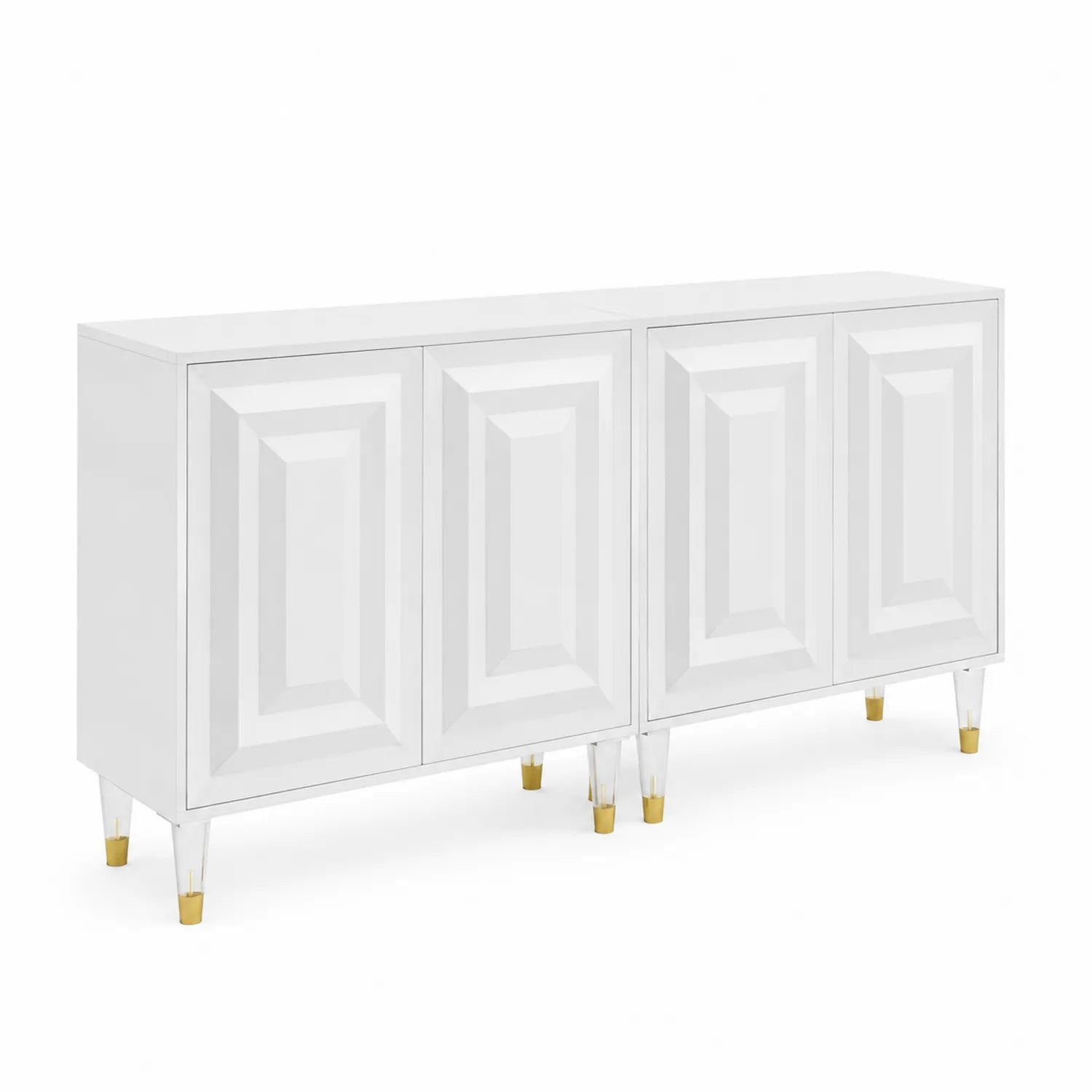 Credenza in MDF con Gambe in Acrilico Trasparente