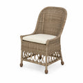 Sedia in vimini con cuscino removibile beige e crema