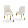Set di 2 sedie in ecopelle con gambe in metallo dorato