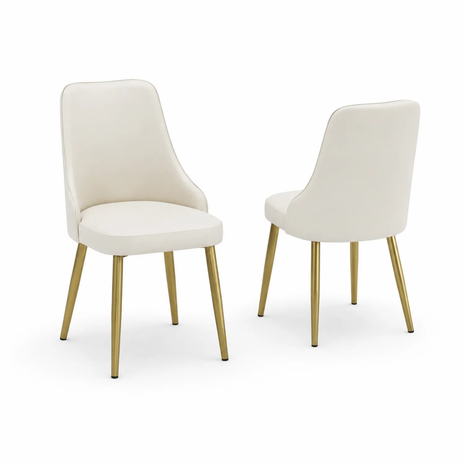 Set di 2 sedie in ecopelle con gambe in metallo dorato