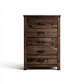 Solid Wood Chest of Drawers 70x40x110 cm - Rustic Brown - Traditional Style