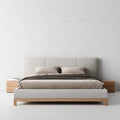 Double Bed Upholstered Fabric 200x160x100 cm - Light Gray - Modern Design