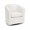Poltrona girevole in pelle sintetica Bianco 78x71x70 cm