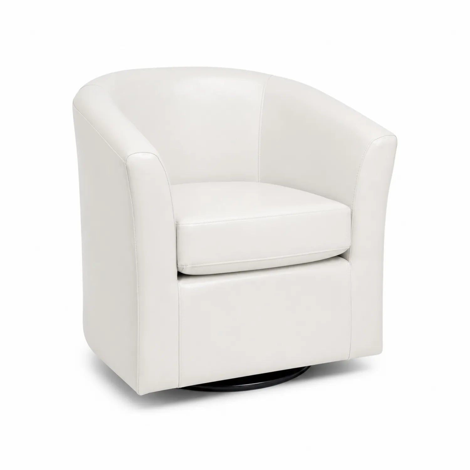 Poltrona girevole in pelle sintetica Bianco 78x71x70 cm