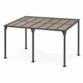 Gazebo rettangolare 3x4 m in metallo con tettuccio in policarbonato marrone