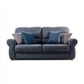 Sofa Set Fabric Upholstered 200x95x85 cm – Dark Blue – Classic Design