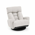 Poltrona reclinabile con base girevole in tessuto grigio chiaro