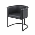 Sedia in Pelle Sintetica con Struttura in Metallo Nero