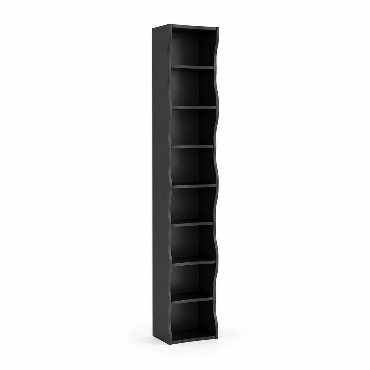 Libreria a colonna in MDF 6 ripiani Nero 190x30x25 cm