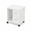 Cassettiera in legno MDF bianco con ruote