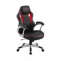 Sedia da gaming in pelle sintetica nera e rossa con braccioli