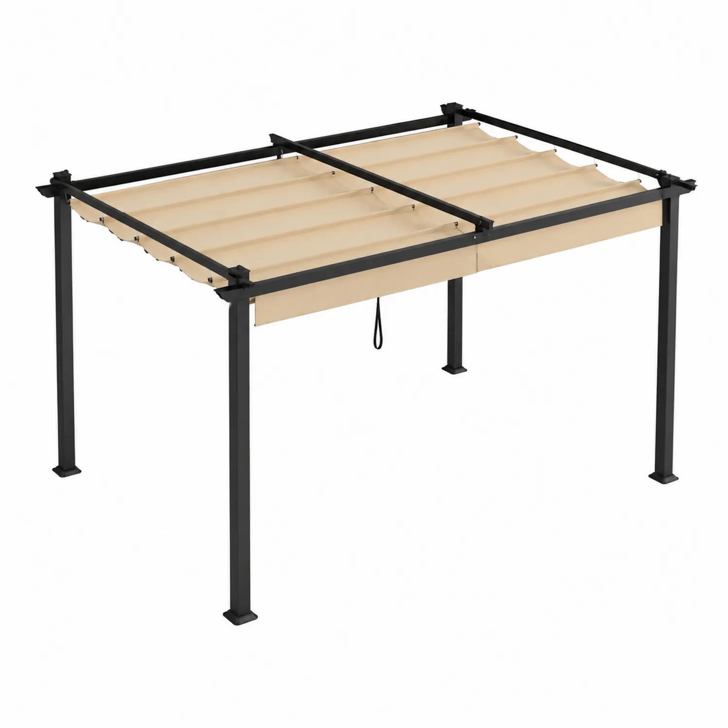 Gazebo da giardino in acciaio con copertura in poliestere beige