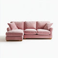 Sectional Sofa Corduroy Upholstery 250x150x90 cm - Pink - Modern Style