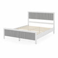Letto matrimoniale 200x160 cm legno bianco e grigio