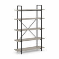 Scaffale a 5 Ripiani in Metallo e Legno Nero/Grigio