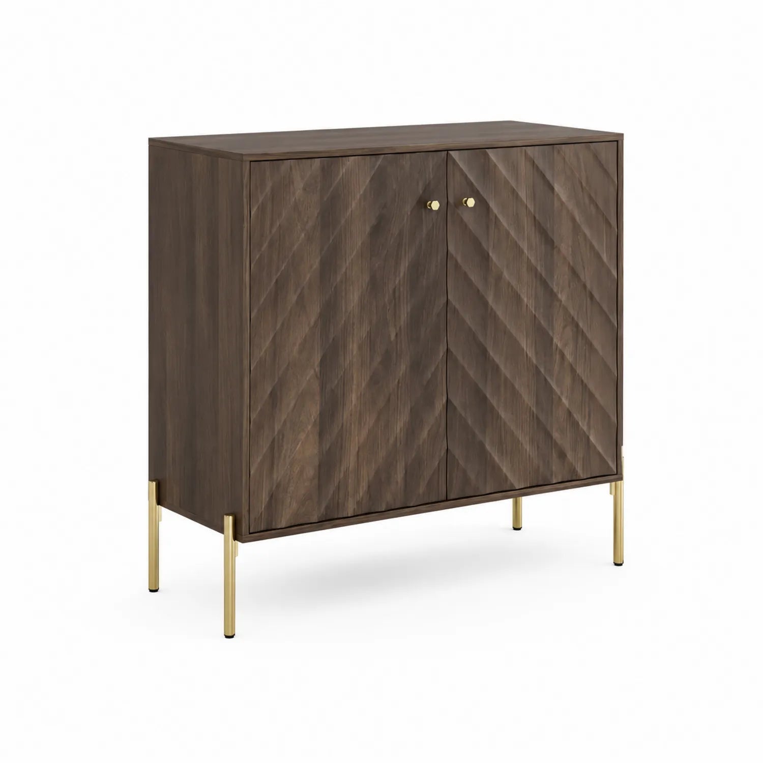 Credenza in legno e metallo dorato 80x100x40 cm