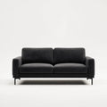 Two-Seater Sofa Velvet Upholstery 200x90x85 cm - Black - Modern Design