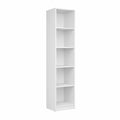 Scaffale a 5 Ripiani in Legno Bianco 40x29x180 cm
