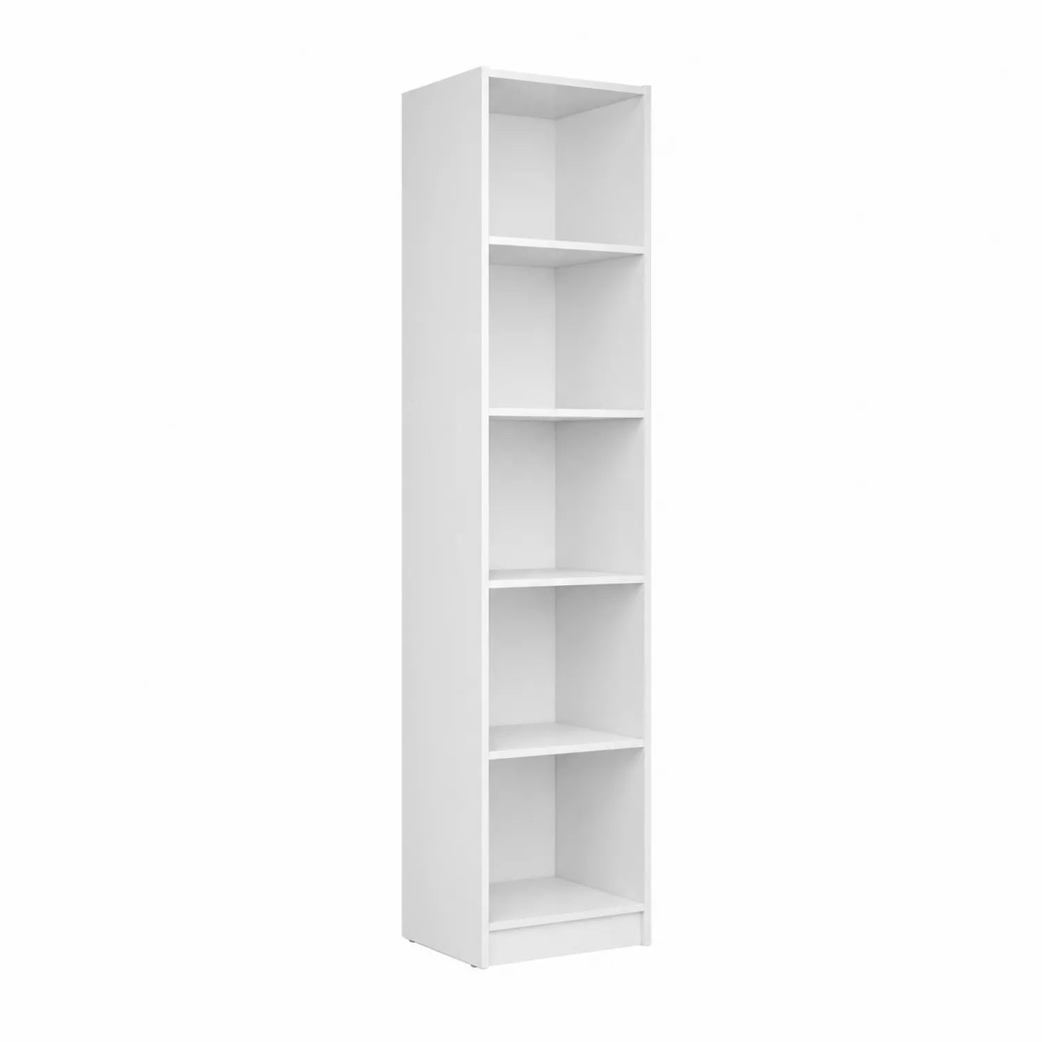 Scaffale a 5 Ripiani in Legno Bianco 40x29x180 cm