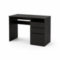 Scrivania in legno MDF melaminico nero con cassetti 120x50x75 cm