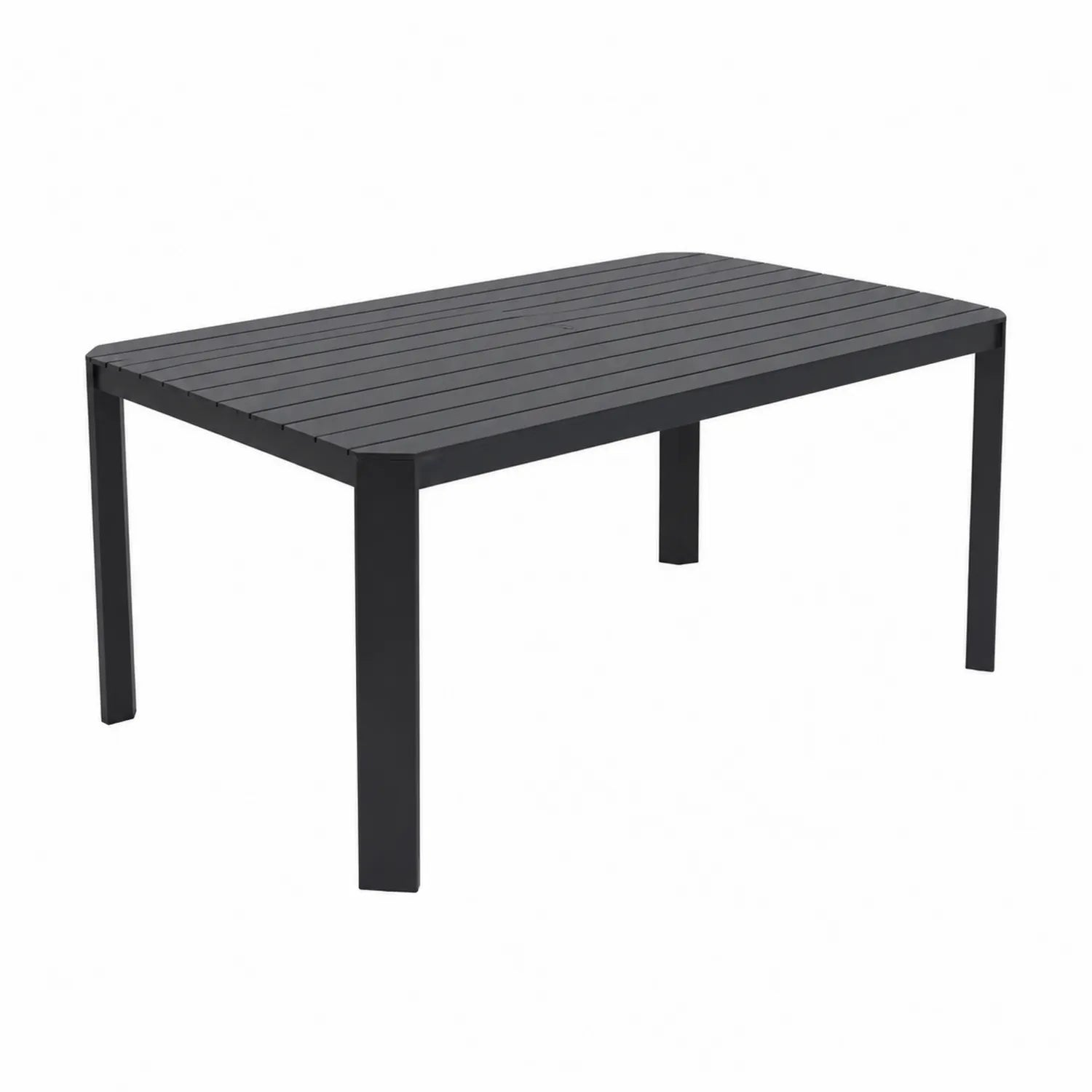 Tavolo da esterno in metallo nero 150x90 cm