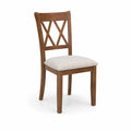 Sedia in legno con seduta in tessuto Beige