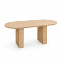 Tavolo da pranzo ovale in legno di quercia 200x100x75 cm