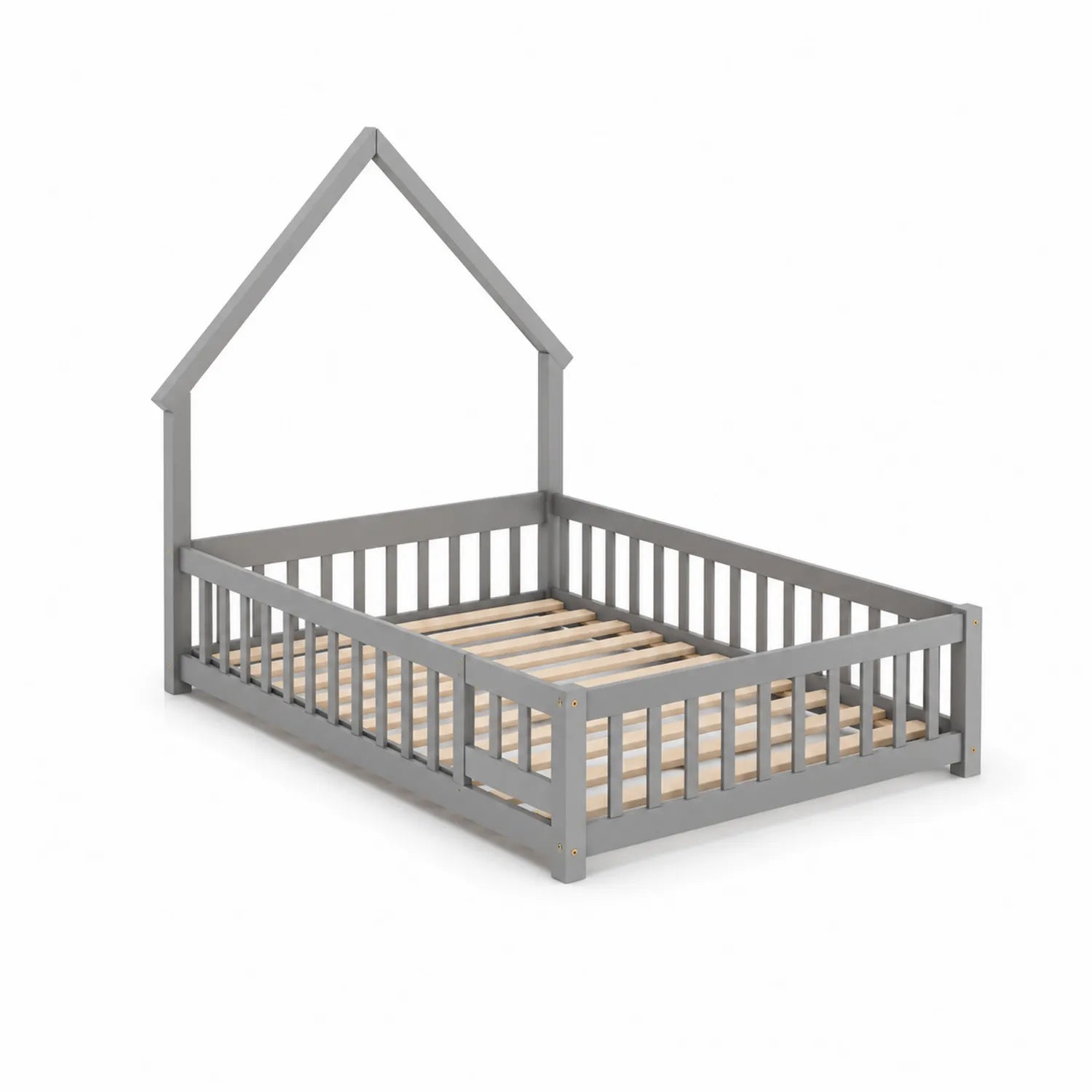 Letto Casetta per Bambini in Legno Grigio
