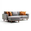 Sectional Sofa Set Fabric Upholstered 200x90x85 cm - Light Gray - Modern Design
