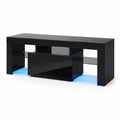 Mobile TV in Legno e Vetro Temperato con LED Nero