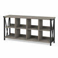Scaffale in Legno Composto con Struttura in Acciaio, 8 Scompartimenti, 147x76x33 cm