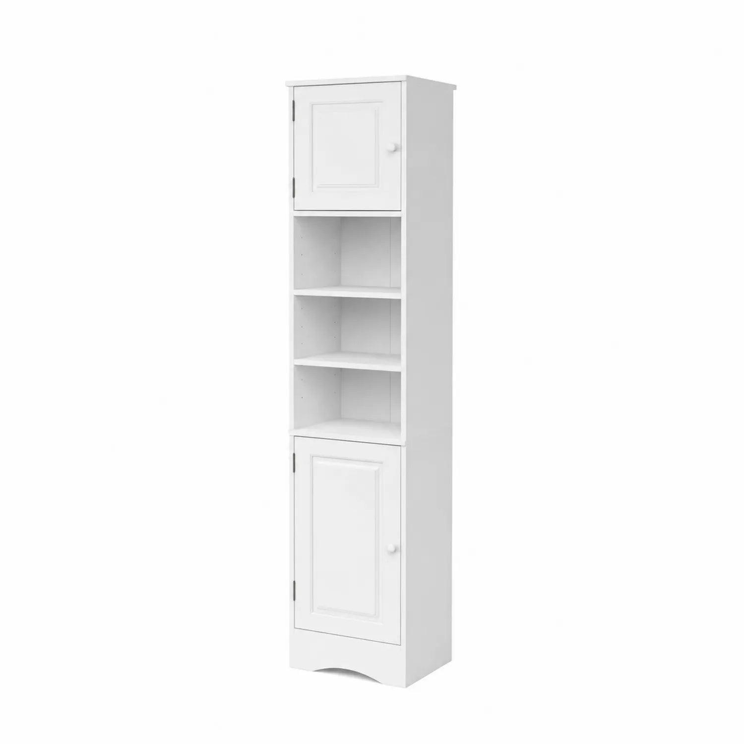 Armadio in Legno MDF Bianco con 2 Ante e 3 Ripiani