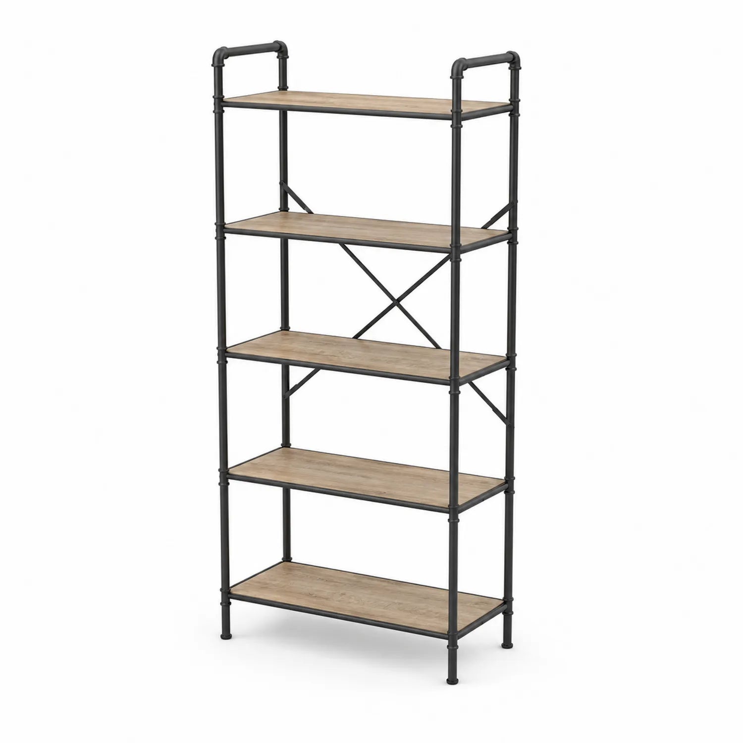 Scaffale in Metallo e Legno MDF 5 Ripiani