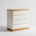 Chest of Drawers MDF Wood 80x40x90 cm – White/Oak – Modern Style