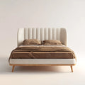 Double Bed Fabric Upholstery 200x150x120 cm – Beige – Modern Design