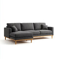 Modern Sectional Sofa Fabric Upholstered 200x90x85 cm - Charcoal
