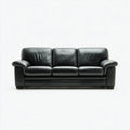 Leather Sofa 205x85x90 cm - Black - Classic Design