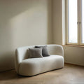 Two-Seater Sofa Bouclé Upholstery 170x85x75 cm - Ivory - Modern Design