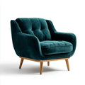 Velvet Armchair 85x90x80 cm - Teal - Modern Style