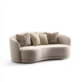 Curved Sofa Fabric Upholstery 220x95x85 cm – Beige – Contemporary Design