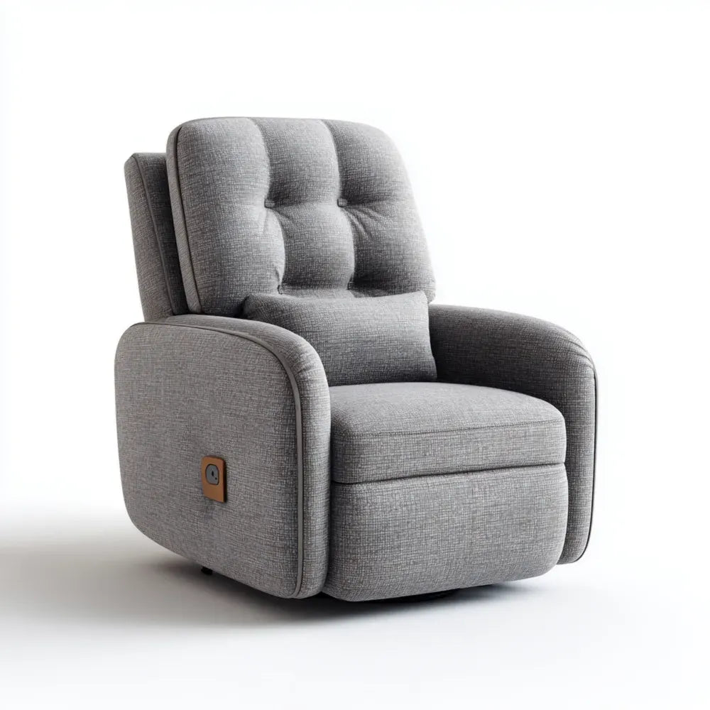 Recliner Chair Fabric Upholstered 80x90x100 cm - Light Gray - Modern Design
