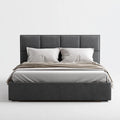 Double Bed Fabric Upholstered 200x150x100 cm – Dark Gray – Contemporary Design