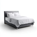 Double Bed Upholstered Fabric 200x160x100 cm - Dark Gray - Modern Design