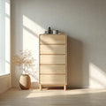Solid Wood Chest of Drawers 60x40x120 cm - Natural Finish - Modern Style