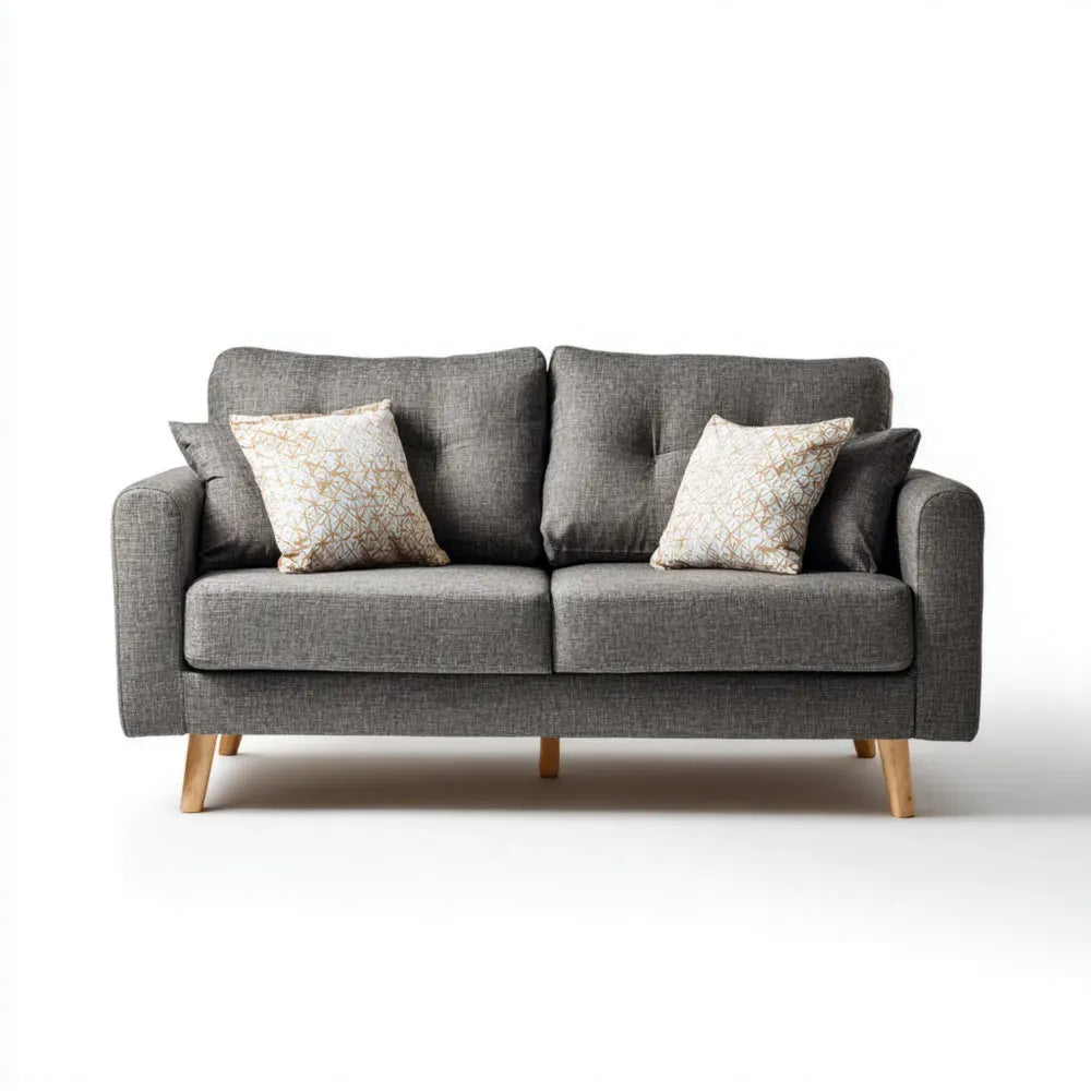 Two-Seater Fabric Sofa 180x90x85 cm - Dark Grey - Modern Design